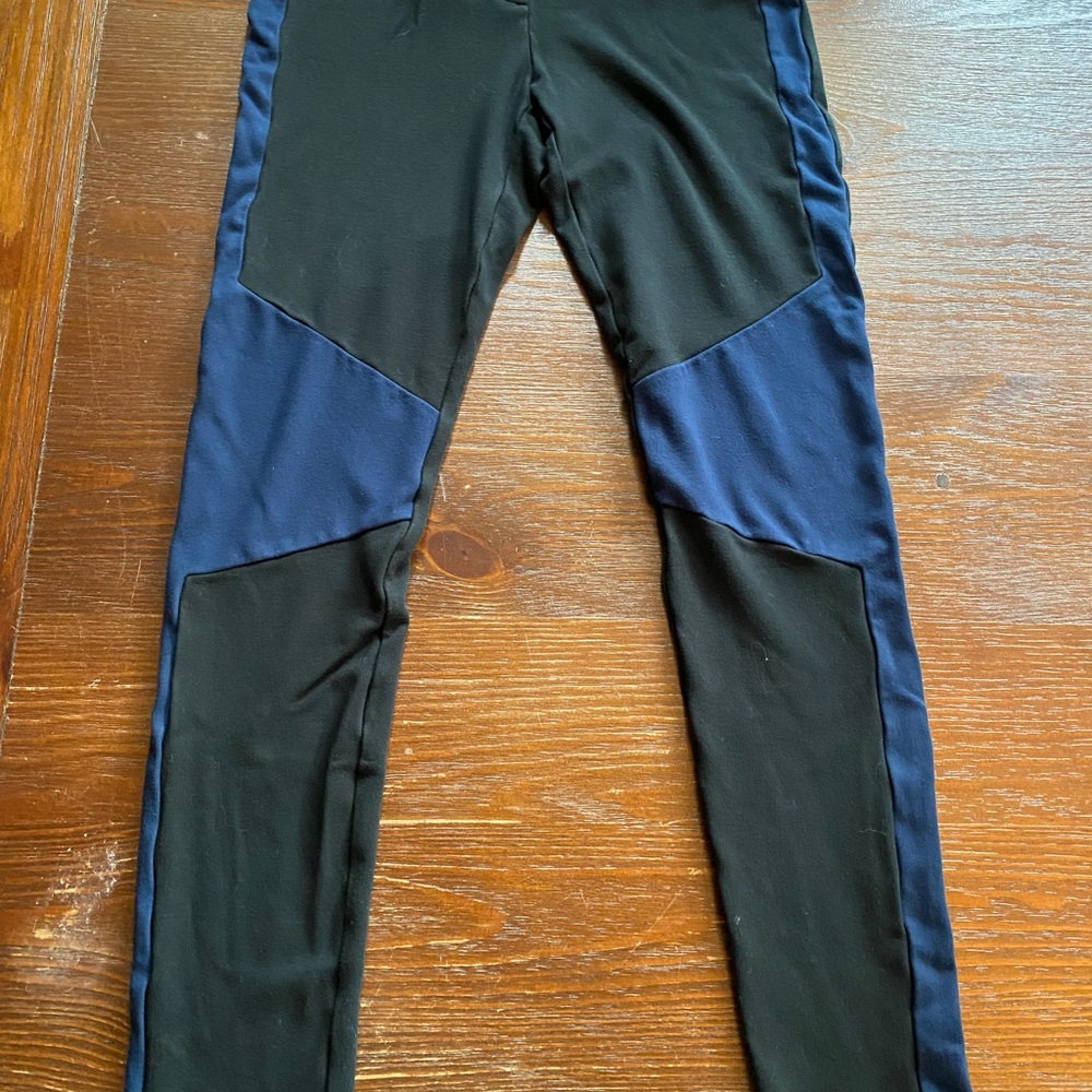 Theory Black blue artsy maximalist modern color block Trousers Hook Closure 8